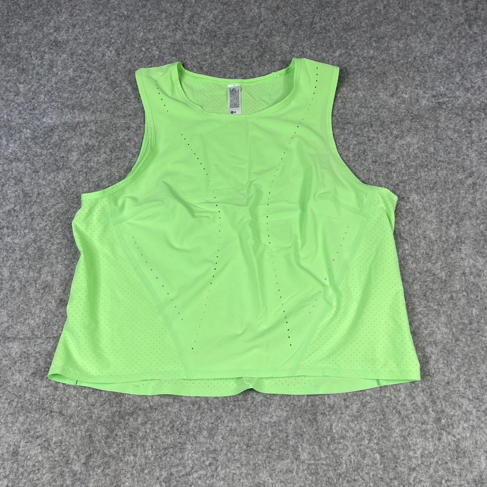 Lululemon Swift Ventilated Running Tank Neon Green LW1DSMS Size 10